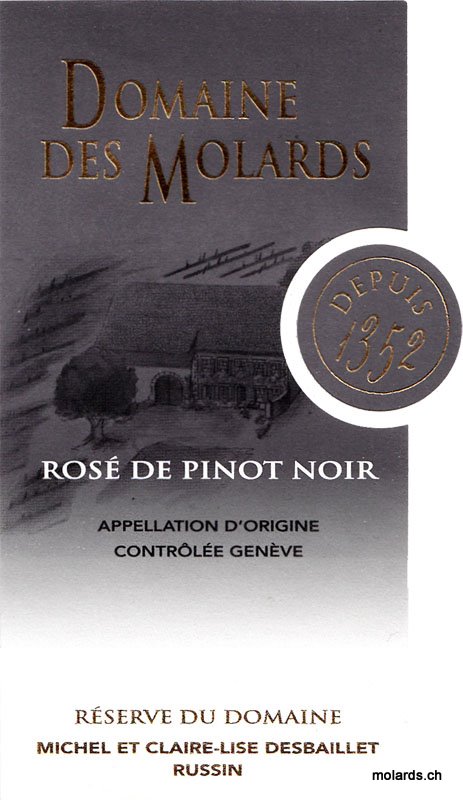 Dom. des Molards - Rosé de Pinot Noir 75cl 2023 AOC GE
