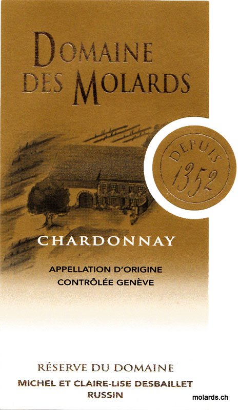 Dom. des Molards - Chardonnay 50cl 2019 AOC GE