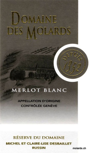 Dom. des Molards - Merlot Blanc 75cl 2020 AOC GE