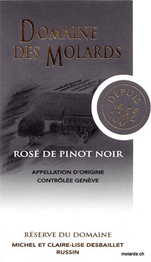 Dom. des Molards - Rosé de Pinot Noir 50cl 2023 AOC GE